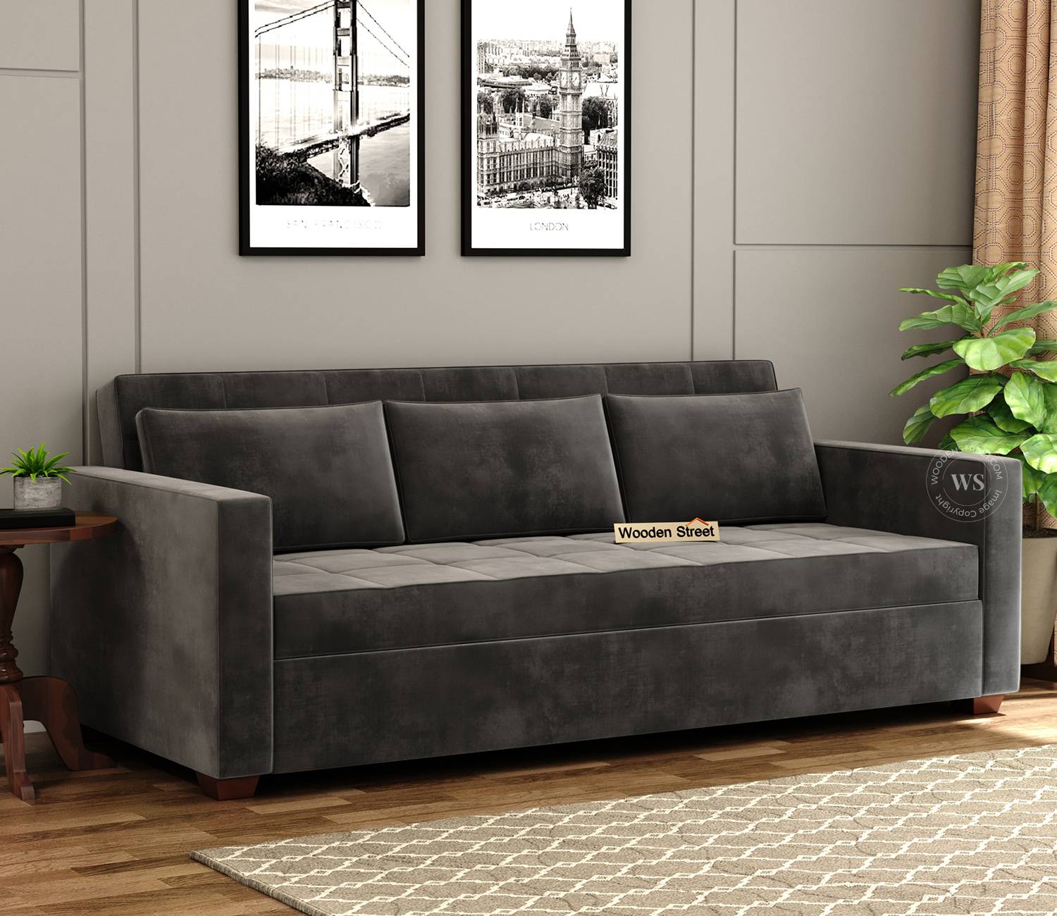 Salita 3 Seater Fabric Convertible Sofa Cum Bed | 3 Seater Sofa Cum Bed | Fabric Sofa Cum Bed | Convertible Sofa Cum Bed | The Sofa Beds