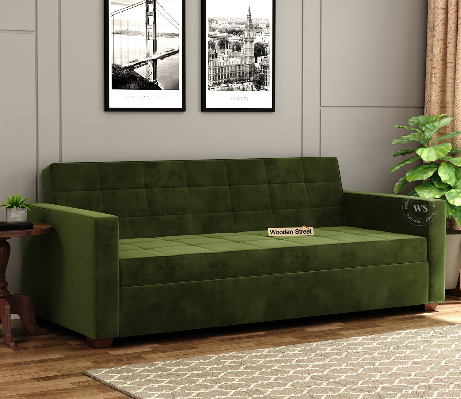 Green convertible sofa best sale