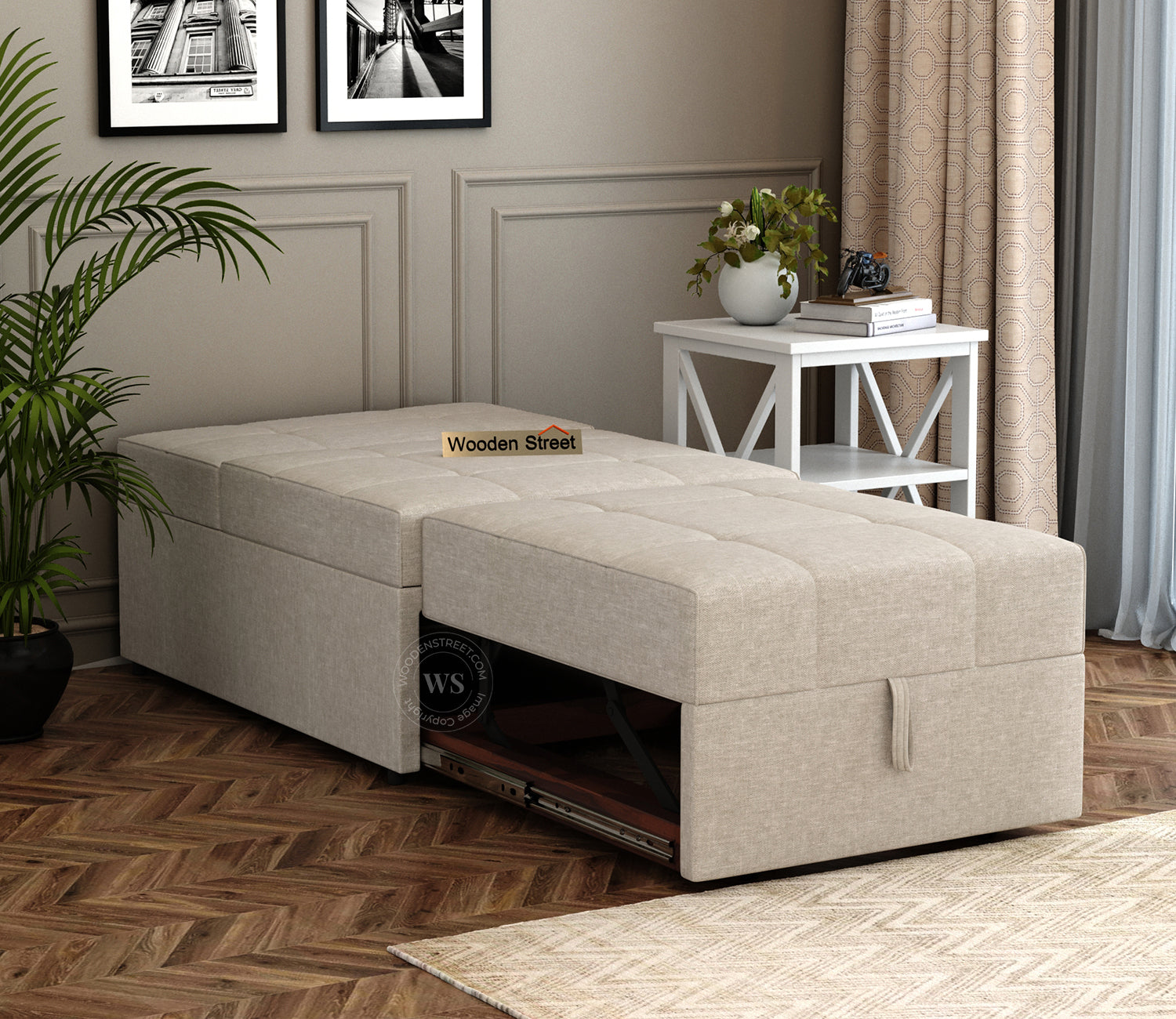 Single Seater Sofa Cum Bed | Fabric Sofa Cum Bed | Foldable Fabric Sofa Cum Bed | The Sofa Beds